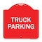 Signmission Designer Series Sign Truck Sign Truck Parking, Red & White Aluminum Sign, 18" x 18", RW-1818-22785 A-DES-RW-1818-22785 - alternate 1